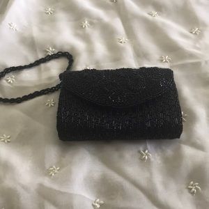 Small party sequin black bag